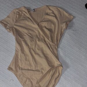 Fashion Nova Tan Button Down Shirt